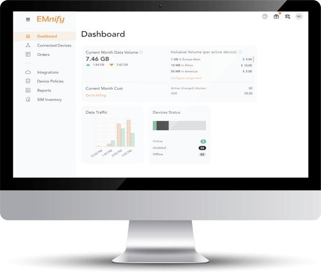 EMnify Dashboard visual 
