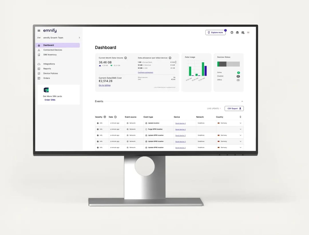 monitor with portal dashboard interface
