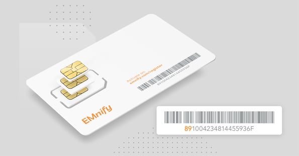 ICCID-Nummer auf EMnify SIM-Karte