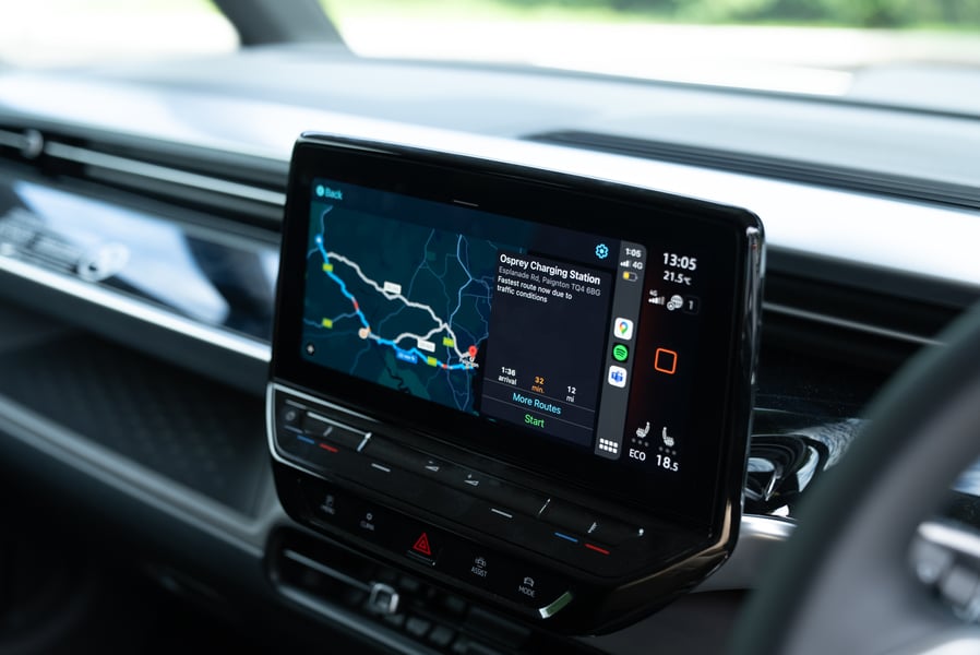 Navigation helps EV drivers plan where to stop for a quick top-up charge with Osprey