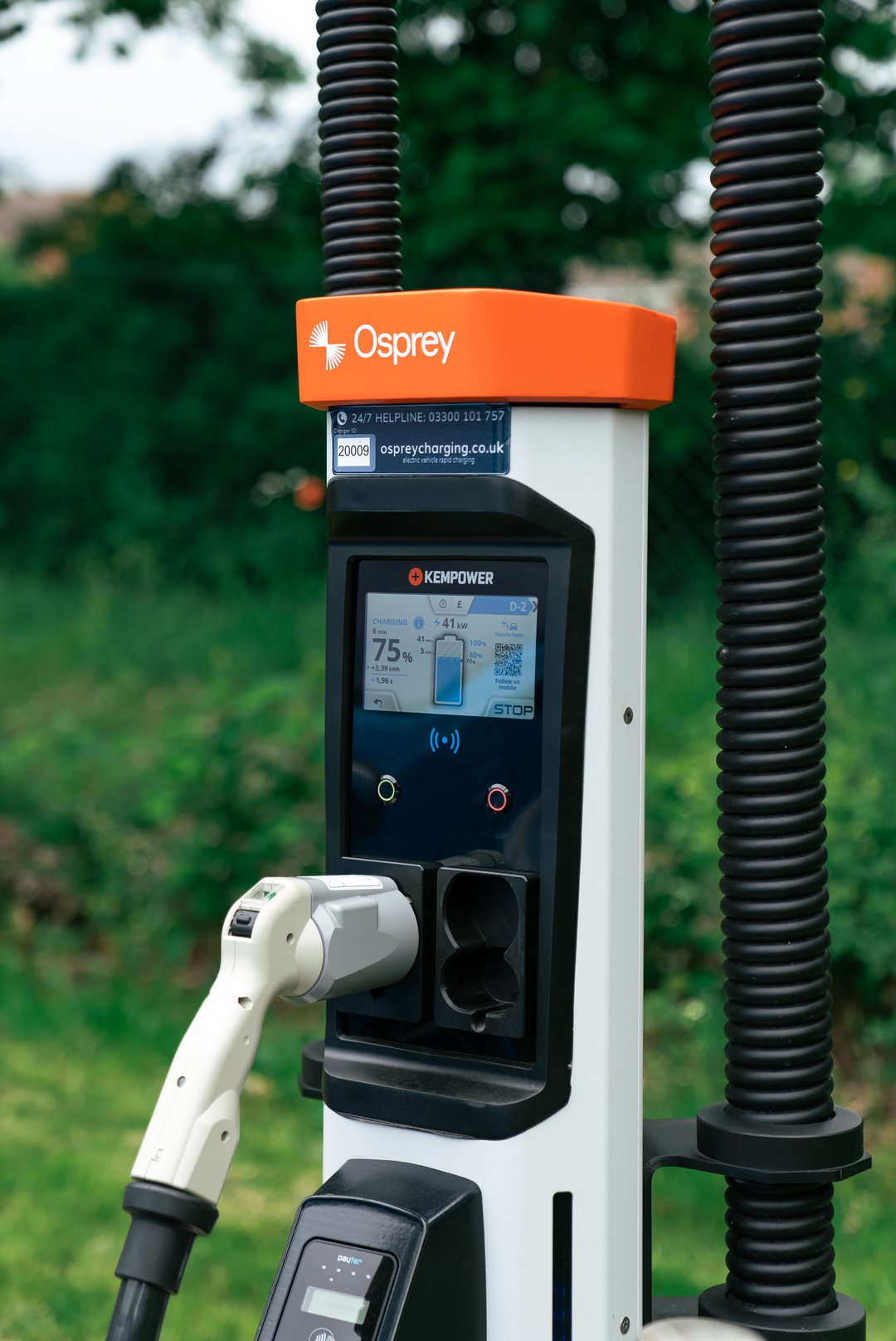 Osprey Charging Network install market-leading ultra-rapid chargers that display charge status information on-screen and via your phone