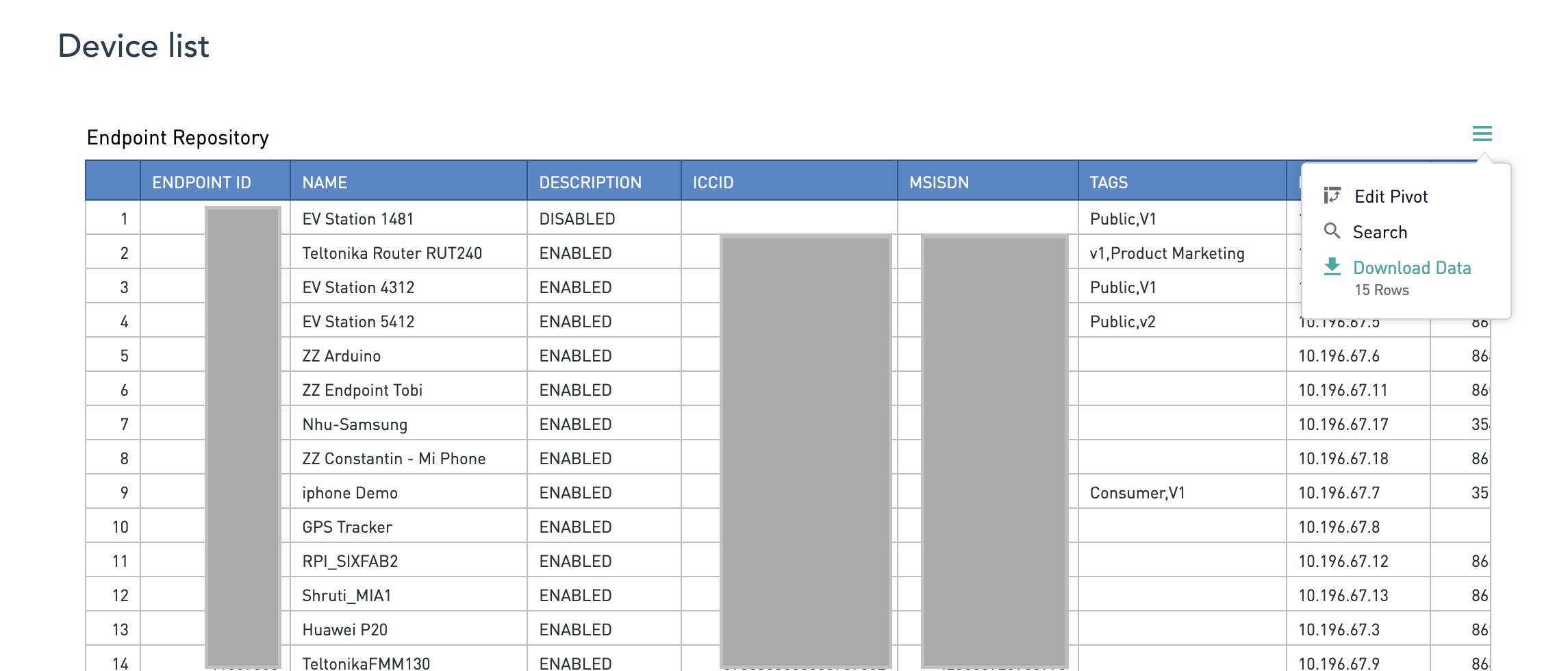 device List