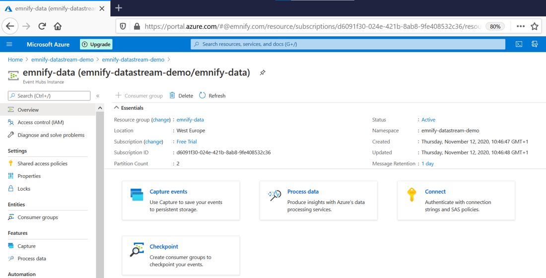 click shared access policies