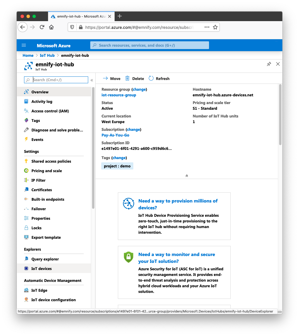 EMnify and Azure IoT Hub Integration