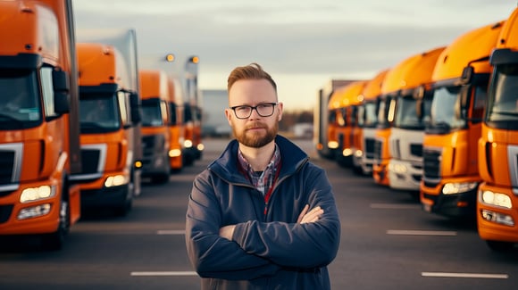 man in front of fleet