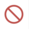 Red circle with a diagonal line through it.