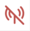 Red signal tower icon with a line through it.