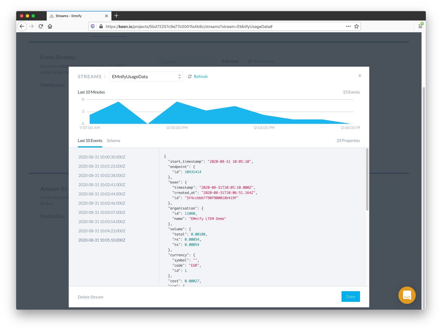 Emnify Rest Api EMnify Data Streamer integration for Keen.io