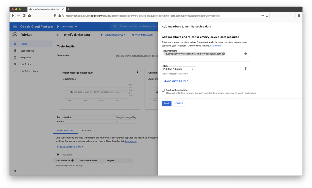 Google Cloud Pub Sub Publisher