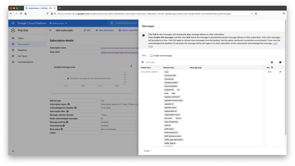 Google Cloud messages