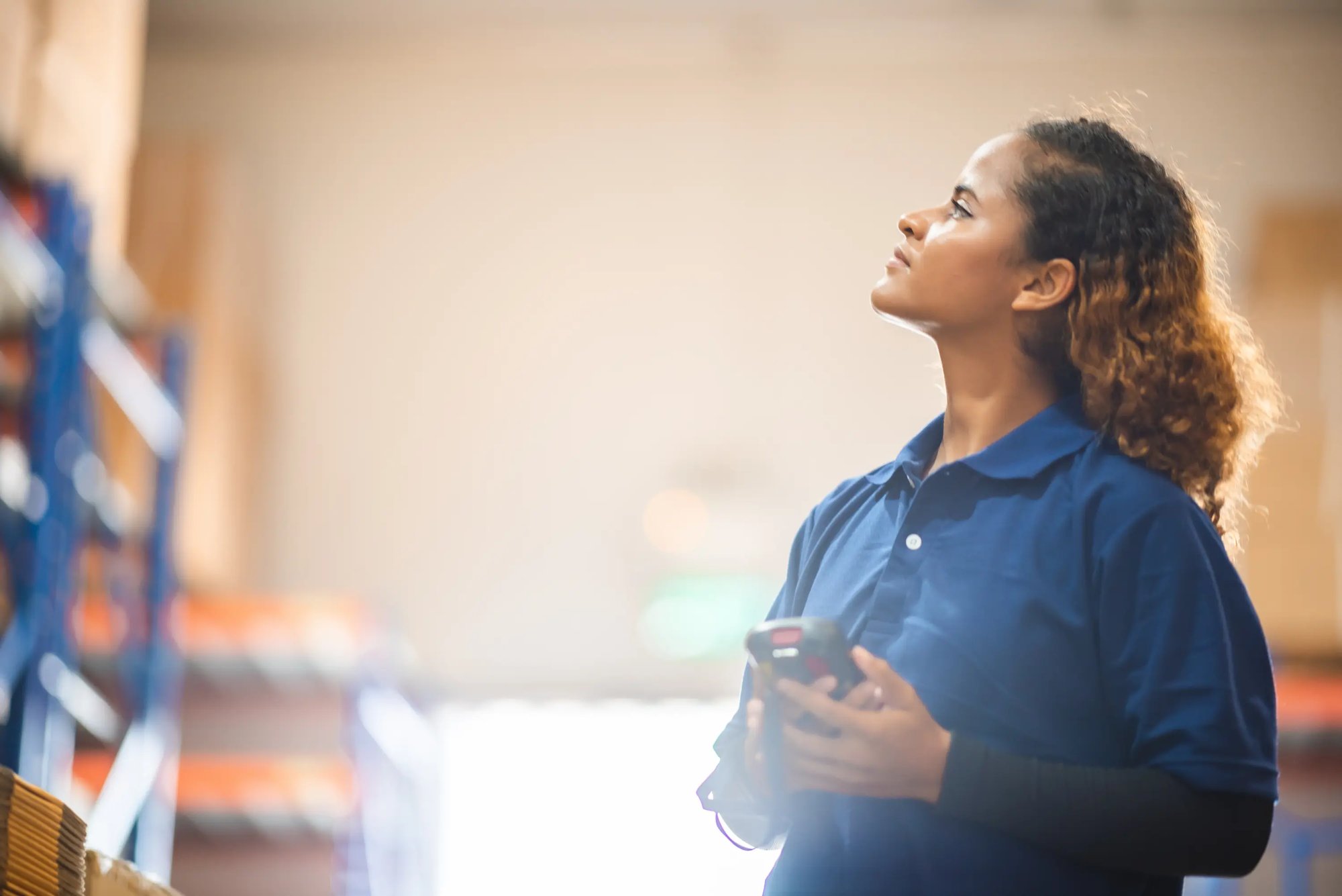 woman looking at inventory