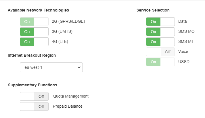 Local Breakout and Service Configuration