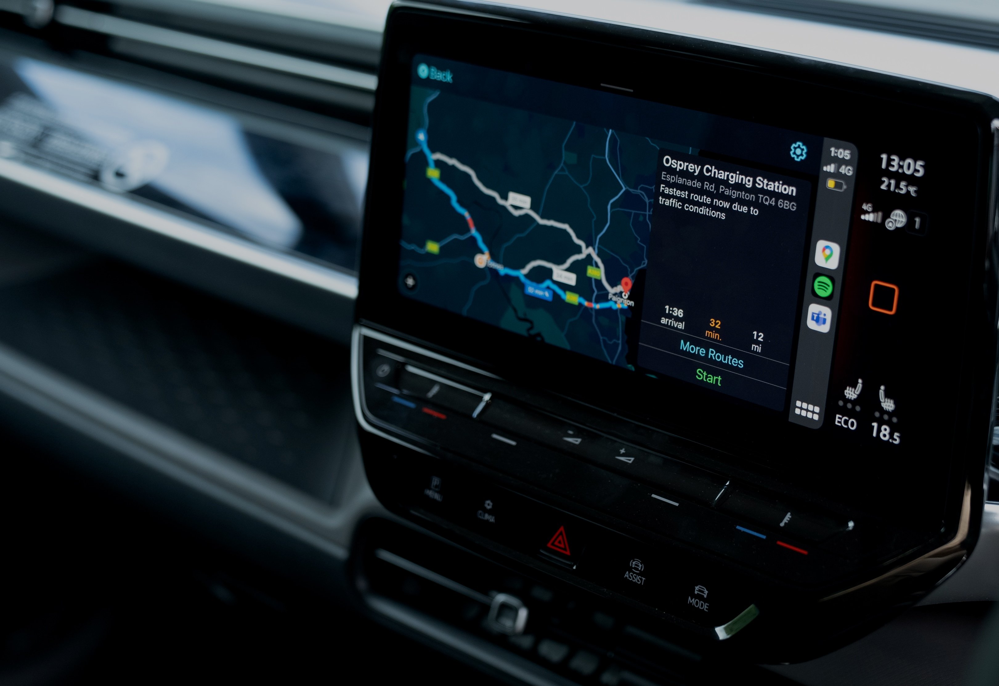 Navigation helps EV drivers plan where to stop for a quick top-up charge with Osprey-1