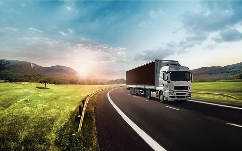 truck on a road